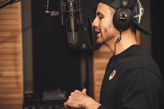 podcast episode recording session